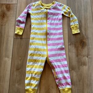 Yellow and Pink Striped Kids One Piece